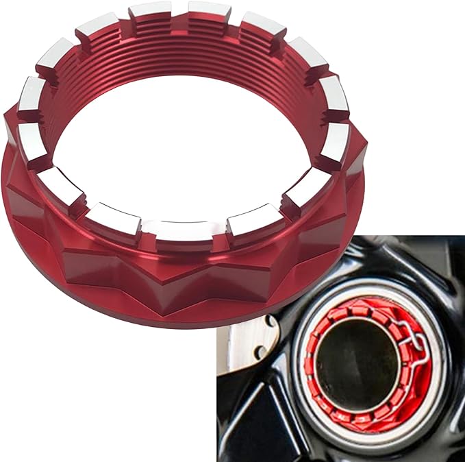Red Motorcycle Rear Wheel Axle Nut Cover - Image 1