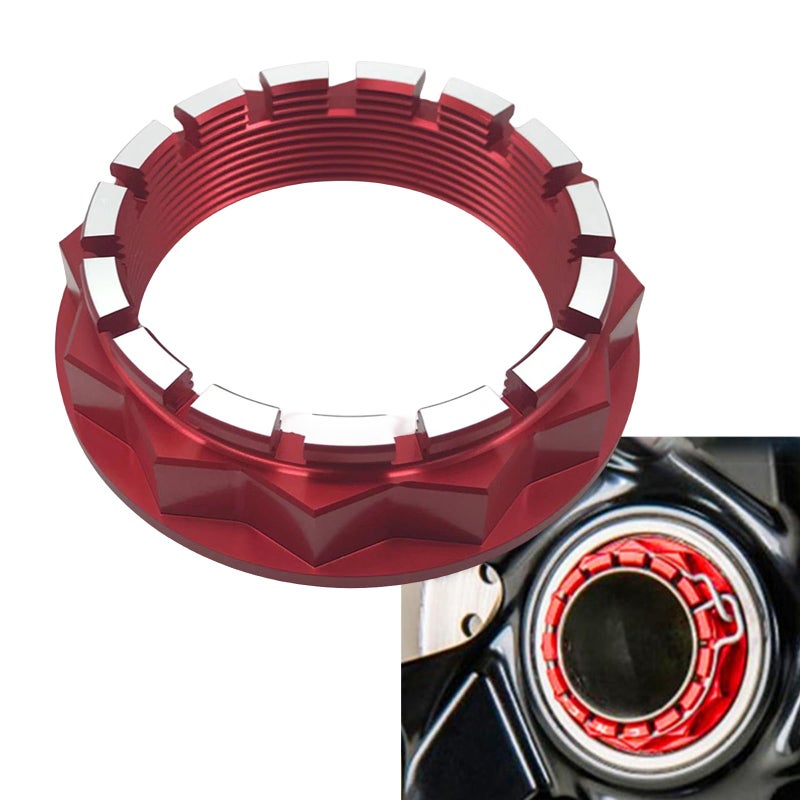 Red Motorcycle Rear Wheel Axle Nut Cover - Image 2