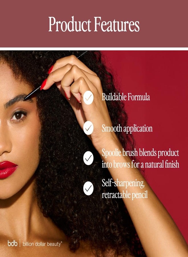 Billion Dollar Brows Dual-Ended Micro Brow Pencil - Precision Tip & Spoolie for Perfectly Defined, Fuller Brows, Buildable Formula, Waterproof, Long-Lasting, Cruelty-Free & Vegan - Image 4