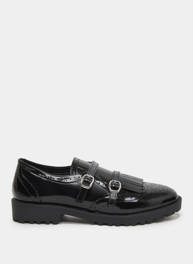 Styli Styli Leather Look Textured Loafers