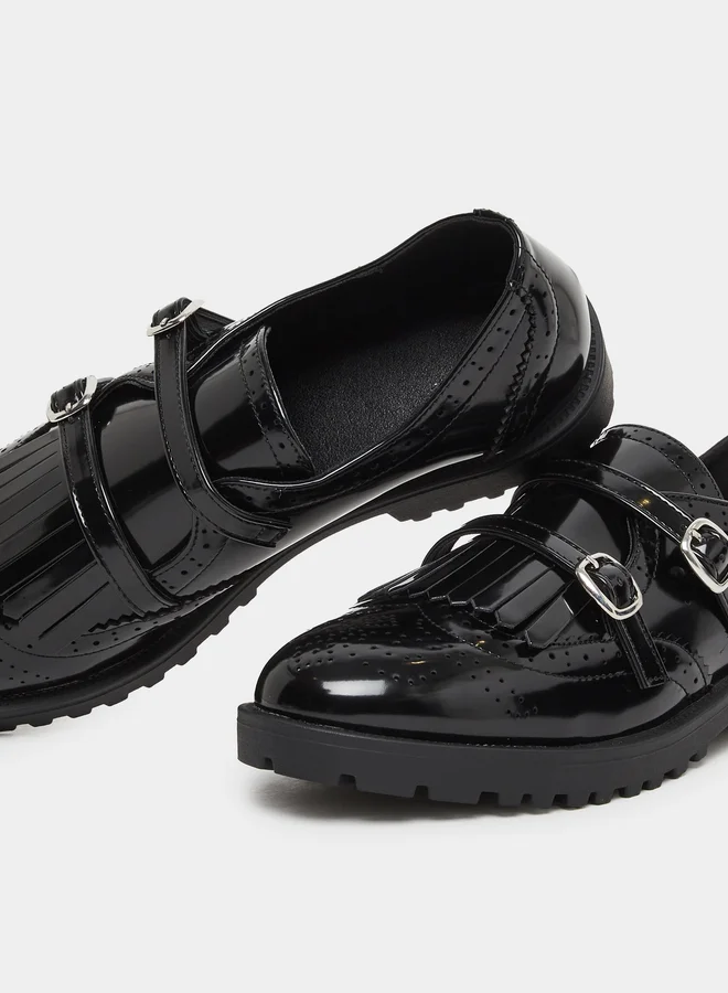 Styli Styli Leather Look Textured Loafers