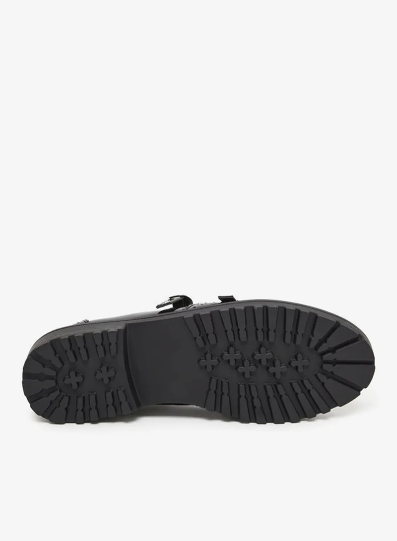 Styli Styli Leather Look Textured Loafers