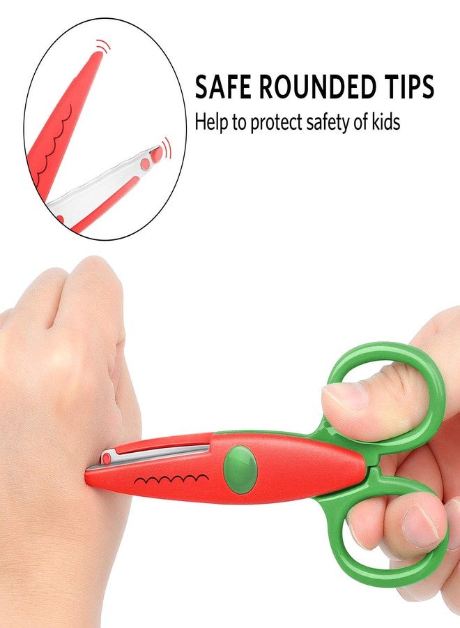 Asdirne Craft Scissors Decorative Edge, ABS Resin Scrapbook Scissors with 6 Pattern, Safe for Kids, Smoothly Cutting, Set of 6, Funny&Colorful - Image 2