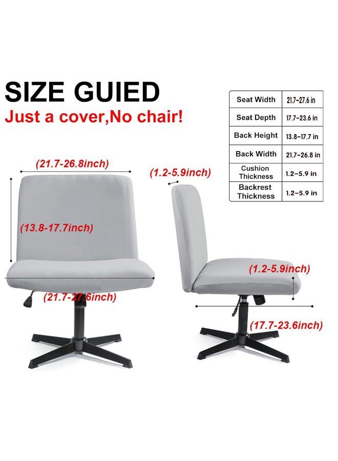 Deisy Dee Velvet Cross Legged Office Chair Covers - Upgrade Your Armless Wide Seat Computer Task Chair with Soft and Vibrant Velvet Stretch Covers - Transform Your Workspace in Minutes (Black) - Image 4