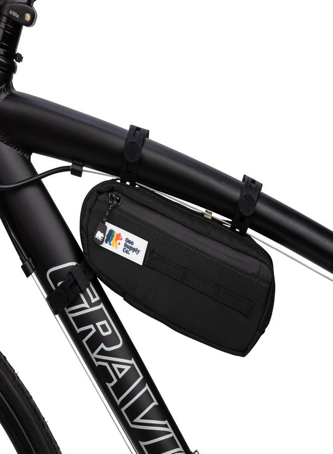 Oso Supply Co Bike Frame Bag – Waterproof Zippers and Water-Resistant Fabric, Dual Storage Compartments, Adjustable Straps – Fits All Frame Sizes, Perfect for Cycling, Commuting, and Adventure Rides (Black) - Image 1
