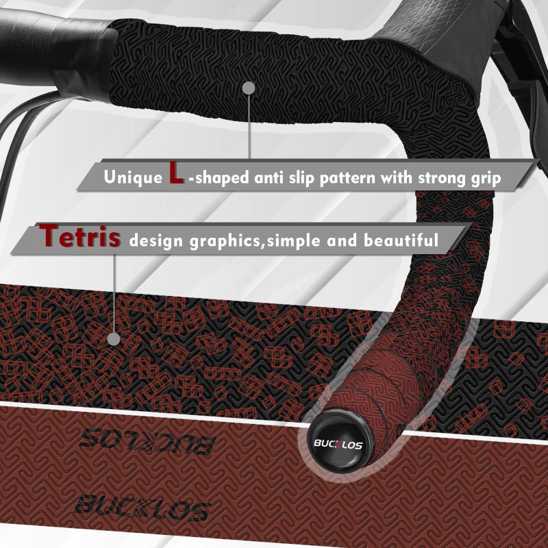 BUCKLOS Bike Handlebar Tape for Road Bike Comfortable Bicycle Handlebar Tape EVA Bike Bar Tape Grip 2 Pcs Bicycle Drop Bar Wraps Red - Image 2