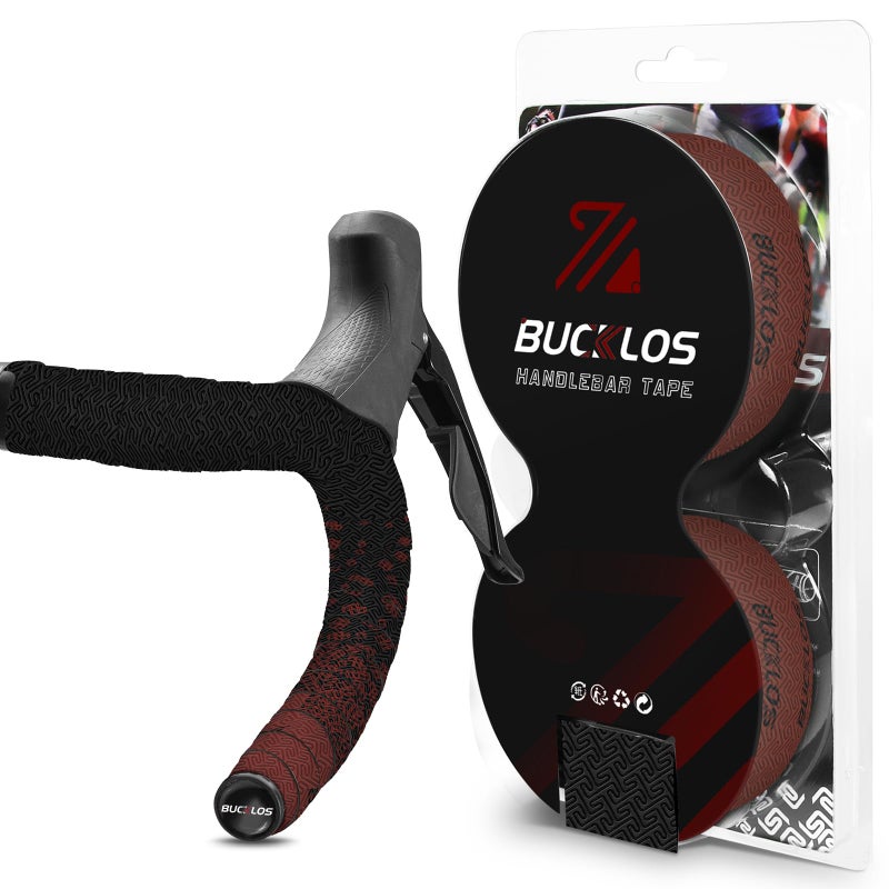 BUCKLOS Bike Handlebar Tape for Road Bike Comfortable Bicycle Handlebar Tape EVA Bike Bar Tape Grip 2 Pcs Bicycle Drop Bar Wraps Red - Image 1