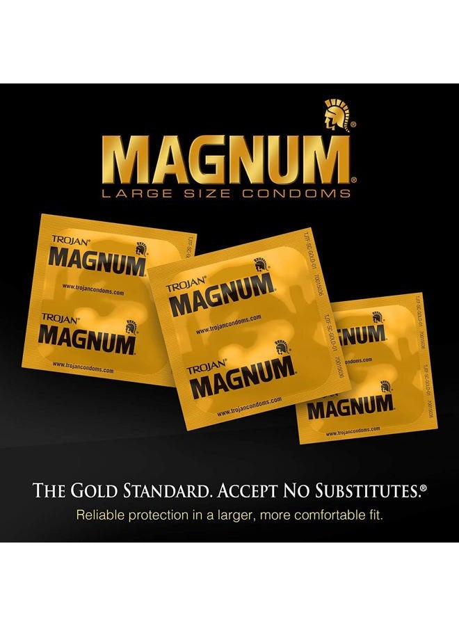 TROJAN Magnum XL Lubricated Premium Latex Condoms 12 Each - Image 3