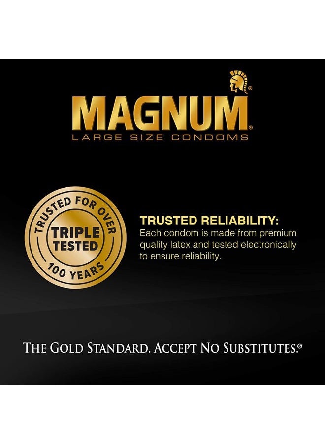 TROJAN Magnum XL Lubricated Premium Latex Condoms 12 Each - Image 4