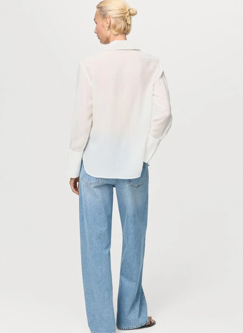 MANGO Lyocell shirt with patches