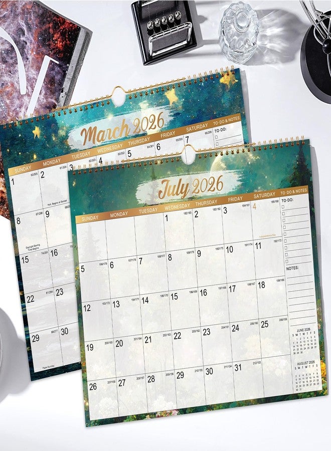 Pinchoco 2025-2026 Wall Calendar - Calendar 2025-2026, Jul.2025 - Dec.2026, 18 Months Wall Calendar 2025-2026, Strong Twin-Wire Binding, Large Blocks - Image 2
