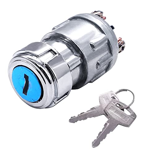mankk 3 Wires Ignition Switch with Key 12V Universal Engine Starter Key Switch Off/On/(Start) 3 Position with 2 Keys for Car Motorcycle Tractor UTV ATV Modified Car M-043 - Image 1