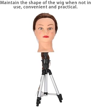 Filfeel Wig Stand Cosmetology Mannequin Stand Tripod Adjustable Hairdresser Training Mannequin Head Clamp HolderTripod - Image 4