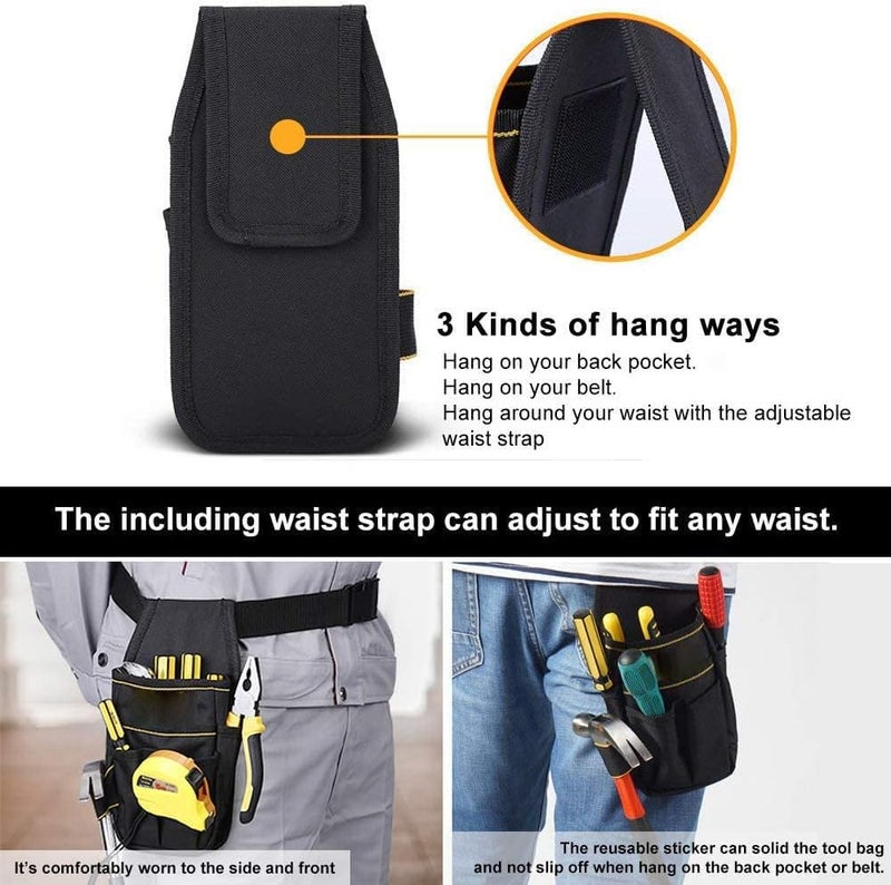 Neouth NEOUTH Pocket Tool Pouch Organizer Tool Pouch HeavyDuty Tool Bag with Adjustable Belt for Electrician Work 6Pouches And 9 Screwdriver Loops Construction  - Image 2