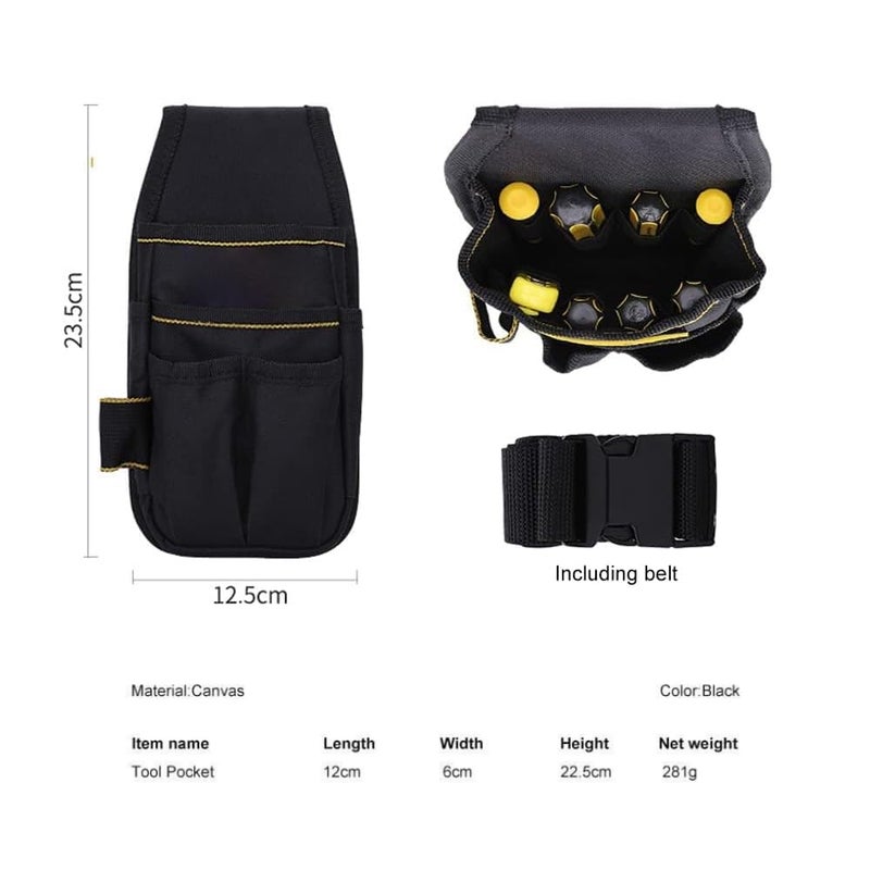 Neouth NEOUTH Pocket Tool Pouch Organizer Tool Pouch HeavyDuty Tool Bag with Adjustable Belt for Electrician Work 6Pouches And 9 Screwdriver Loops Construction  - Image 4