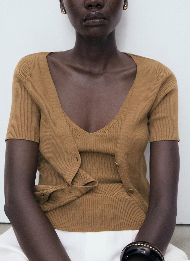 MANGO Mixed Ribbed Sweater  - Image 3