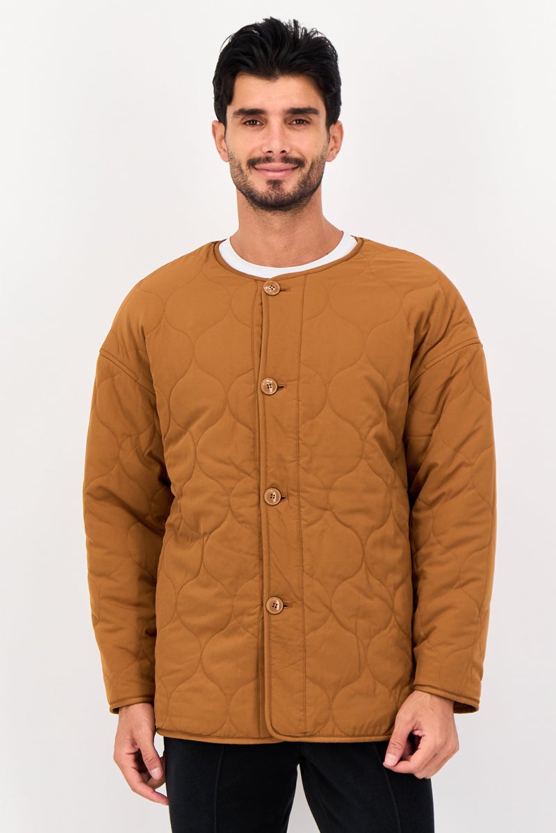 Reebok Men Sportswear Fit Long Sleeve Outdoor Jacket, Brown - Image 1