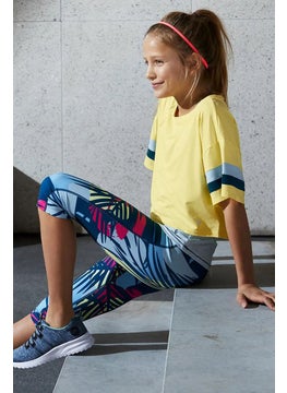Tchibo Kids Girl Sportswear Fit Performance Cropped Top, Yellow  - Image 1