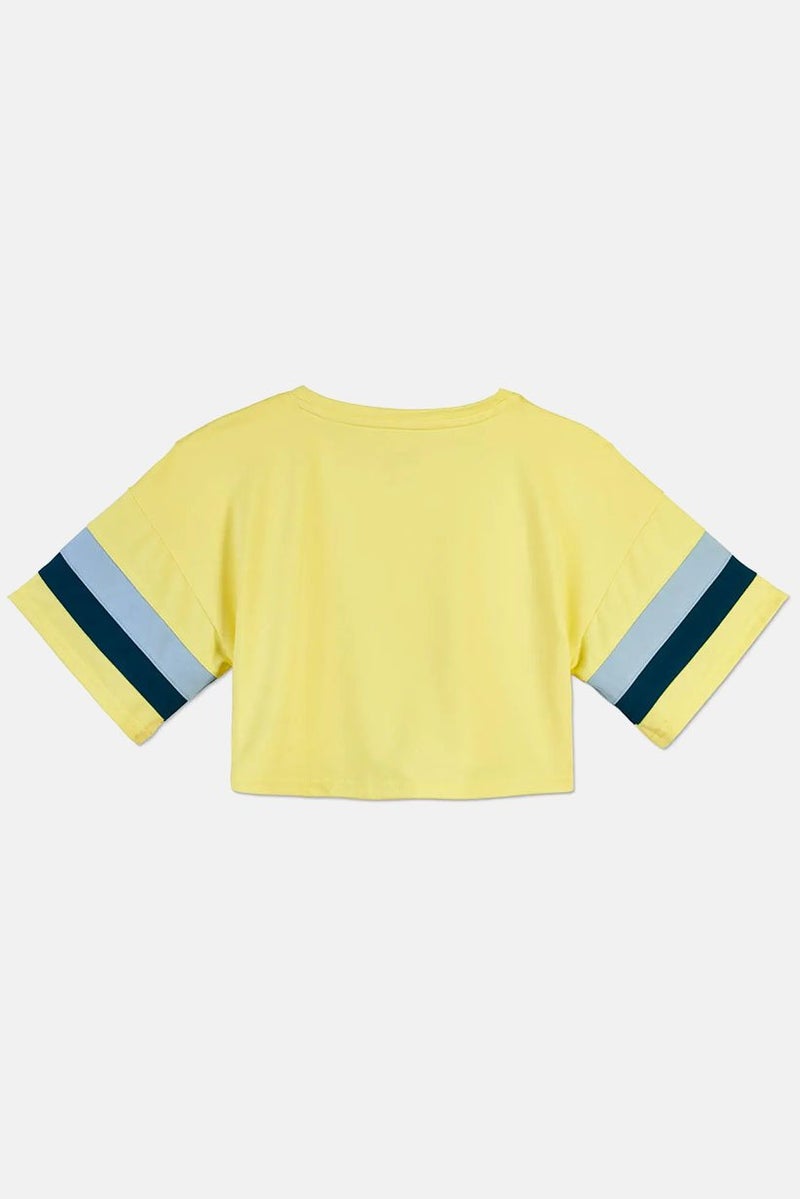 Tchibo Kids Girl Sportswear Fit Performance Cropped Top, Yellow - Image 3