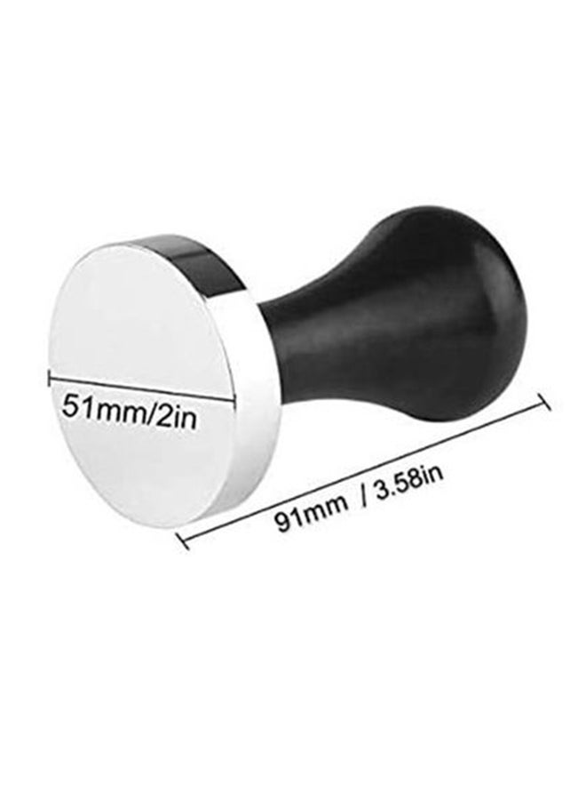 Captaintech Steel Espresso Coffee Press Tamper Black/Silver 51x91mm - Image 2