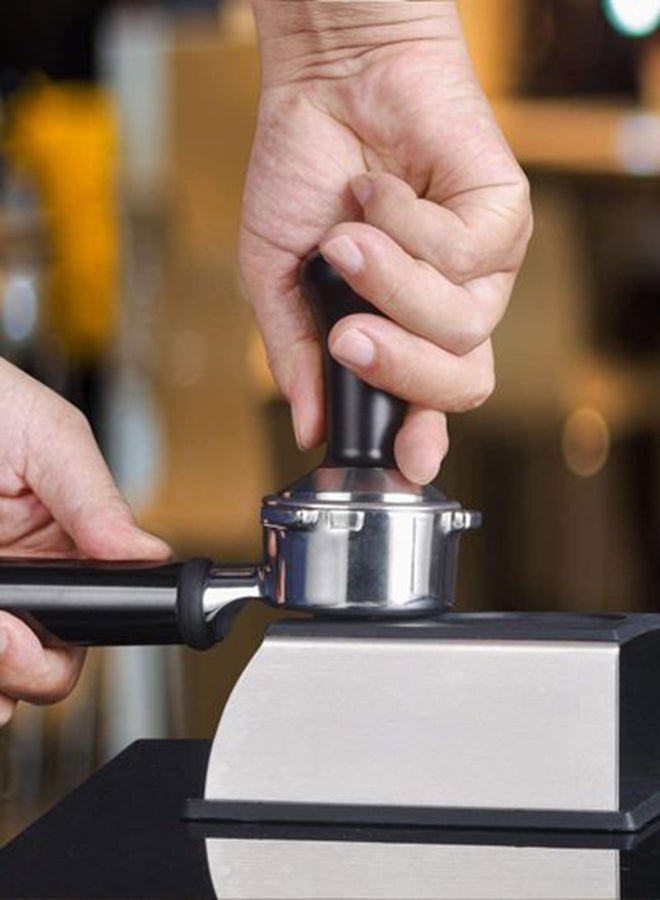 Captaintech Steel Espresso Coffee Press Tamper Black/Silver 51x91mm - Image 4