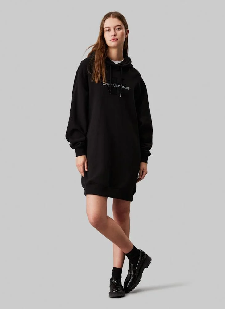 كالفن كلاين جينز Chenille Monologo Hoodie Dress