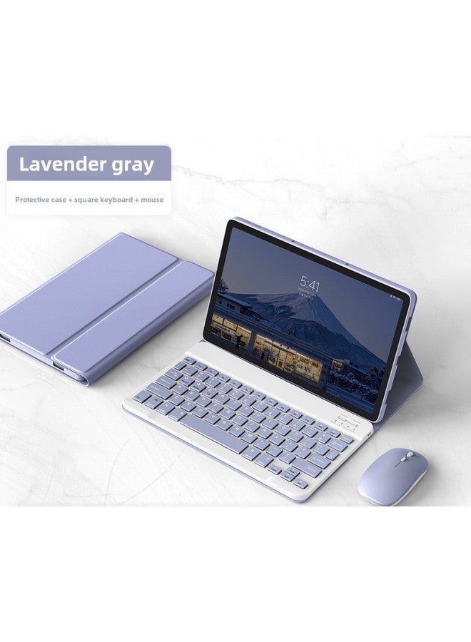 لجهاز Lenovo Tab M11 TB330FU حافظة لوحة مفاتيح بلوتوث M10 3Gen 328FU خلفية ملونة - اللون: رمادي لافندر 【غطاء واقي + لوحة مفاتيح مربعة + ماوس】】 - نوع المنتج: Lenovo Xiaoxin Pad 11(TB-331FC)2024 - Image 1