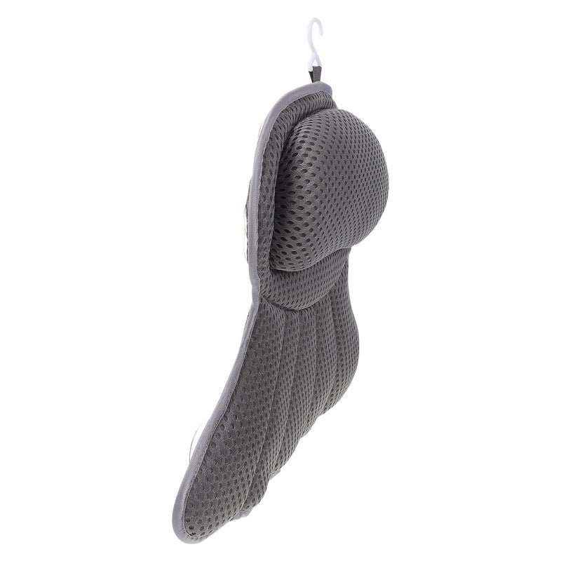 Grey Bathtub Pillow with Strong Suction Cups Head and Neck Support Cushion for Spa - Image 2