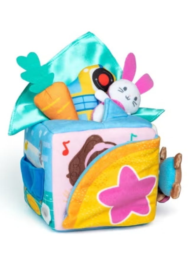 TERRIFI Soft Fabric Sensory Learning Box, Stuffed Animals Crinkle Rattle Peekaboo Baby Toy - Image 1
