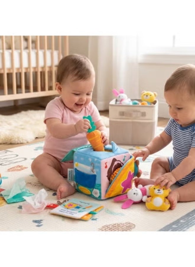 TERRIFI Soft Fabric Sensory Learning Box, Stuffed Animals Crinkle Rattle Peekaboo Baby Toy - Image 5