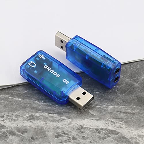 SING F LTD 4PCS External 5.1 USB Stereo Sound Card with 3.5mm Headphone and Microphone Ports 3D Virtual 5.1 Channel Audio Adapter Compatible with Windows 2 Black & 2 Blue - Image 5