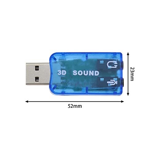 SING F LTD 4PCS External 5.1 USB Stereo Sound Card with 3.5mm Headphone and Microphone Ports 3D Virtual 5.1 Channel Audio Adapter Compatible with Windows 2 Black & 2 Blue - Image 4