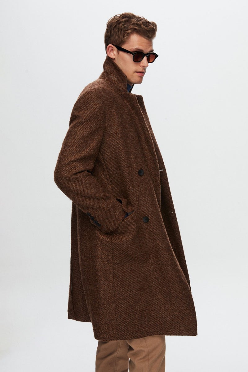 twn Slim Fit Brown Curl Coat 1EC0800030009  - Image 2