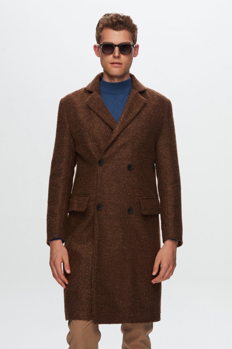 twn Slim Fit Brown Curl Coat 1EC0800030009  - Image 1