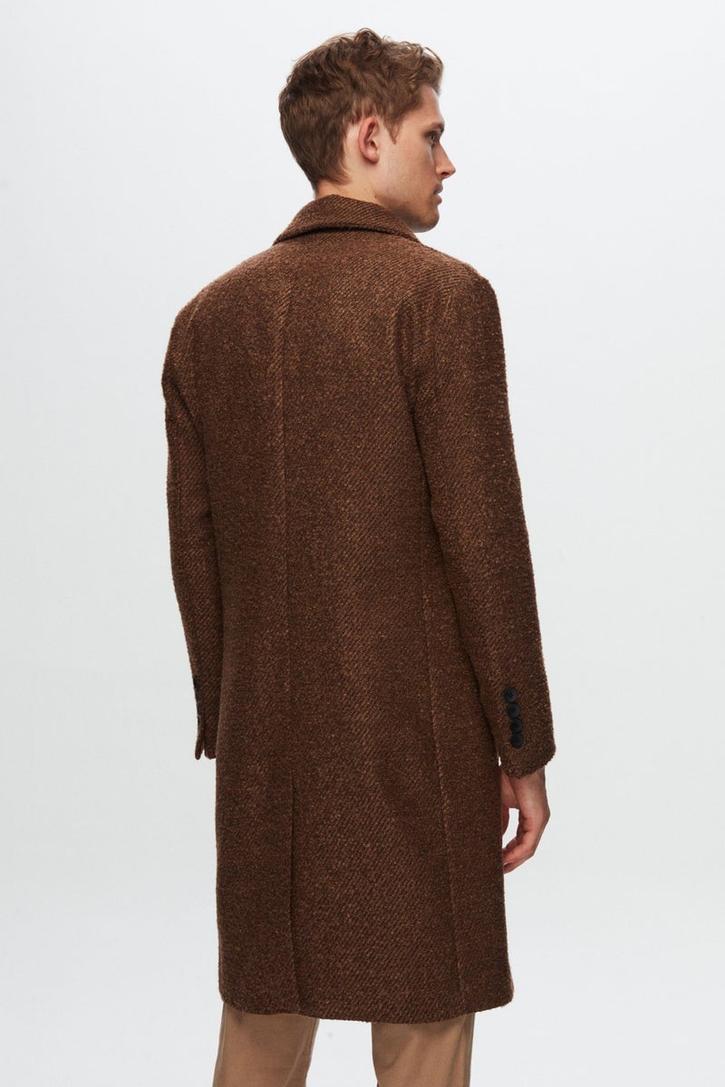 twn Slim Fit Brown Curl Coat 1EC0800030009  - Image 3