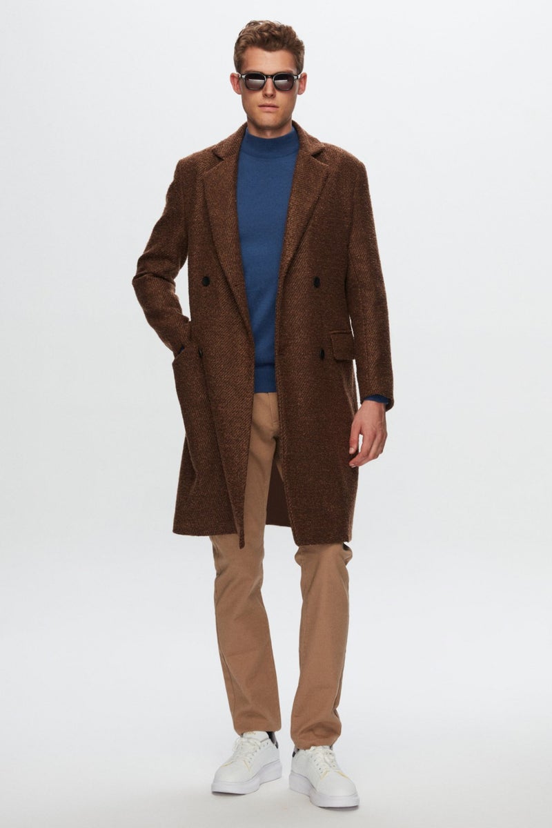 twn Slim Fit Brown Curl Coat 1EC0800030009  - Image 4