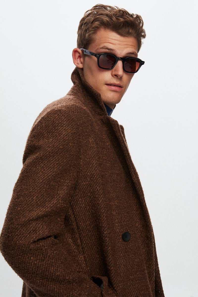 twn Slim Fit Brown Curl Coat 1EC0800030009  - Image 5