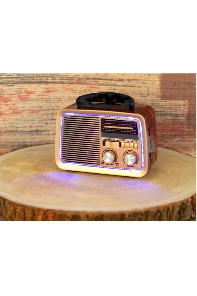 PRIMO PLUS Radio FM - AM - SW Brown wood Bluetooth Portable Audio TF Card USB Flash disk Aux playback - Image 5
