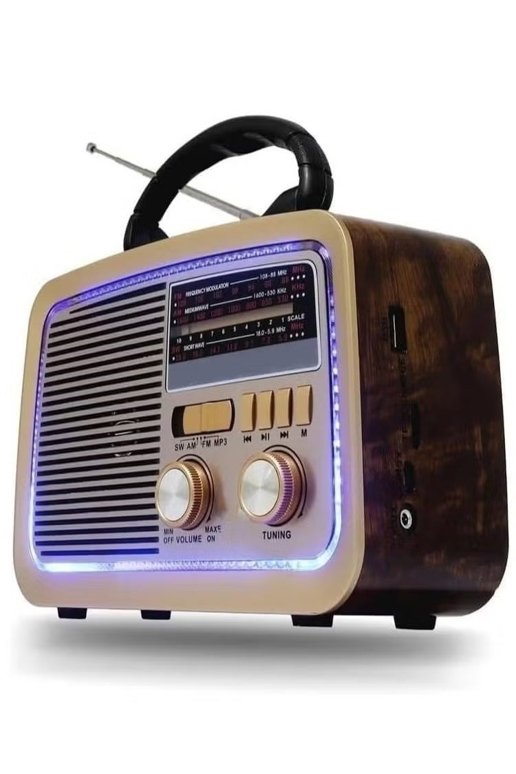 PRIMO PLUS Radio FM - AM - SW Brown wood Bluetooth Portable Audio TF Card USB Flash disk Aux playback - Image 2