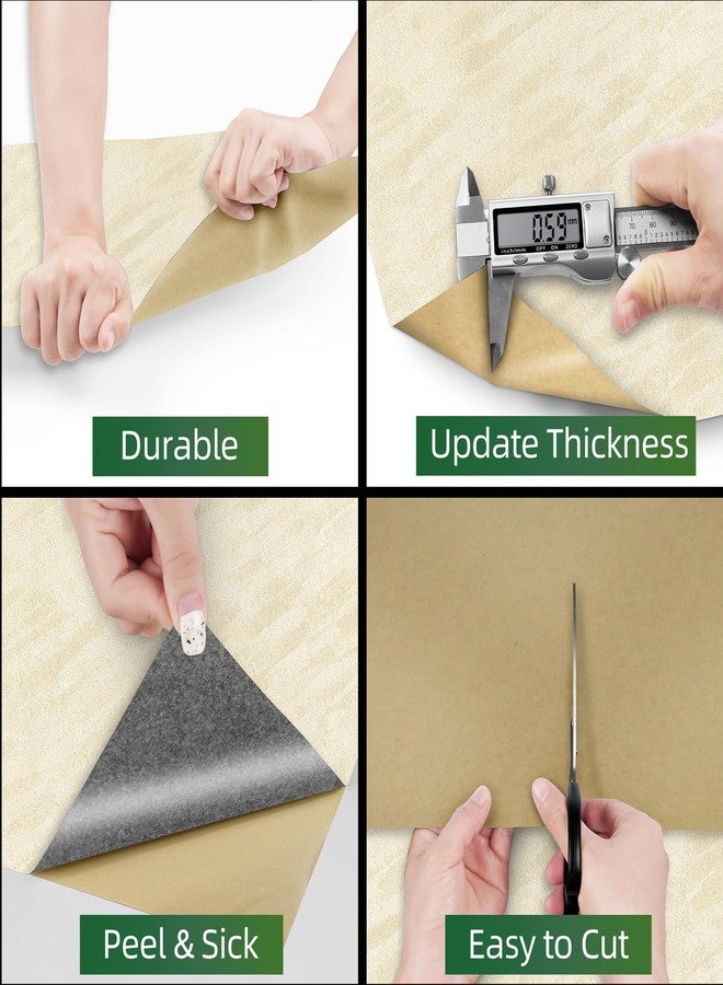 ReWallpaper ورق جدران مخملي بيج من ReWallpaper قابل للتقشير واللصق، ورق جدران مخملي ناعم فاخر، لاصق، ورق اتصال بيج محكم، مناسب للخزائن والأدراج والأرفف وخزانة الملابس وصناديق المجوهرات، ديكور منزلي، 17.5 بوصة × 6.5 قدم - Image 5