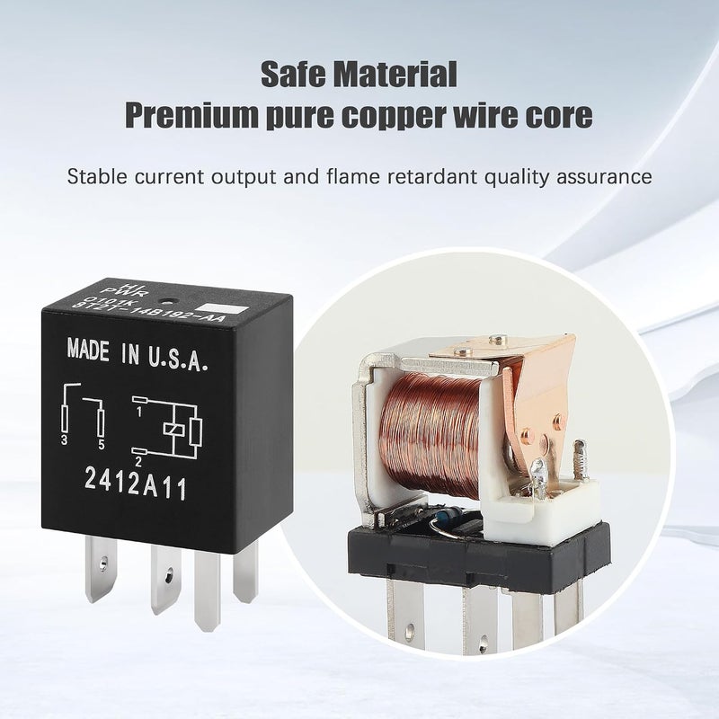 NHHC 2 قطعة من محولات السيارات الاحتياطية برقم المصنع الأصلي (OEM) #8T2T-14B192-AA، محولات متعددة الاستخدامات بـ 4 أطراف، مناسبة للسيارات ومتوافقة مع طرازات فورد ولينكولن، وتعتبر إكسسوارات سيارات قياسية بجهد 12 فولت. - Image 3