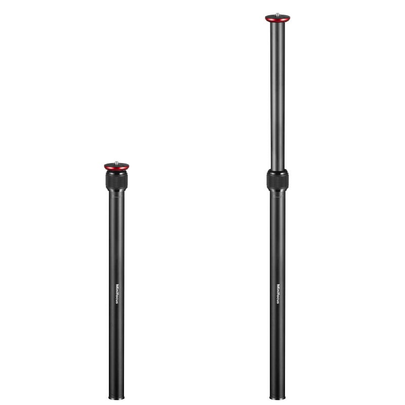 MINIFOCUS Tripod Extension, 2 Section Center Columns, 23.4" Alloy Aluminum Tripod Extender Tube Telescopic Stick Rod with 1/4" 3/8" Screw, Compatible with Tripods/Gimbal/Camera, Max Load 33lb - Image 1