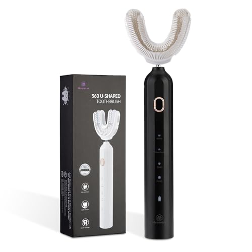 Magentak Ultrasonic U-Shaped Toothbrush for Adults, Electric Toothbrush for Teeth Whitening, Automatic 360-degree with Waterproof IPX7, 4 Modes for Cleaning(Black) - Image 1