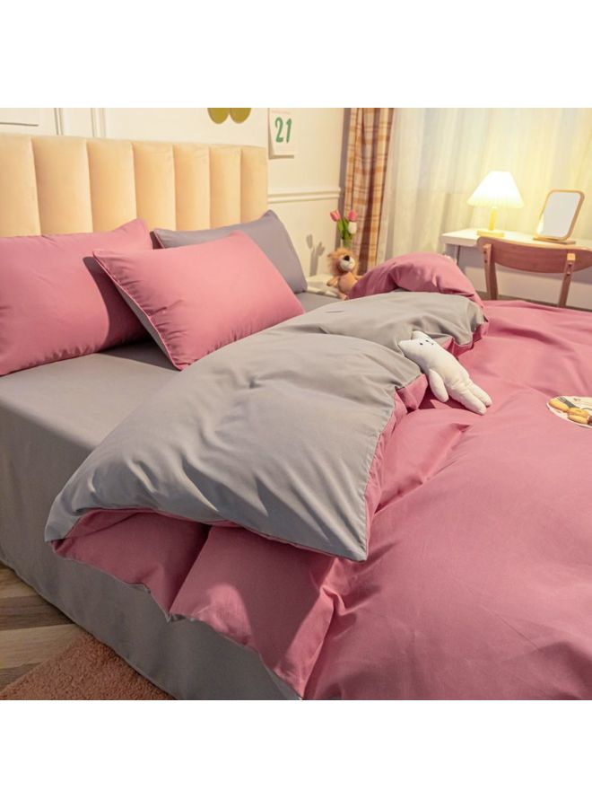 غطاء لحاف بسيط من Ins-style مكون من قطعة واحدة لسكن الطلاب 150 × 200 × 230 لون سادة غطاء لحاف منقوش لغرفة نوم واحدة - اللون: Dm bean paste silver grey 【ناعم وشمعي، لطيف على البشرة، مناسب للنوم عاريًا】 - المواصفات: غطاء لحاف من قطعة واحدة 150 × 200 سم - Image 1