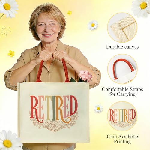 Fyroax Happy Retirement Gifts for Woman 2026, Cool & Funny Retirement Gifts for Coworkers, Teachers, Nurses, Moms, Grandmas, Bosses, Friends, Farewell Leaving Gift with Canvas Tote Bag - Image 5