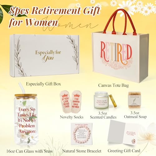 Fyroax Happy Retirement Gifts for Woman 2026, Cool & Funny Retirement Gifts for Coworkers, Teachers, Nurses, Moms, Grandmas, Bosses, Friends, Farewell Leaving Gift with Canvas Tote Bag - Image 2