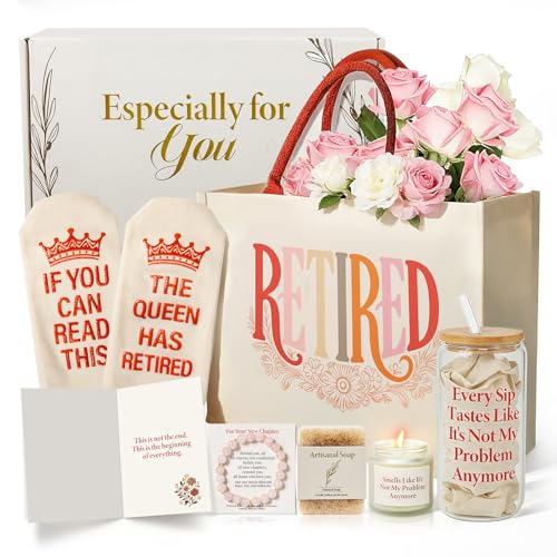 Fyroax Happy Retirement Gifts for Woman 2026, Cool & Funny Retirement Gifts for Coworkers, Teachers, Nurses, Moms, Grandmas, Bosses, Friends, Farewell Leaving Gift with Canvas Tote Bag - Image 1