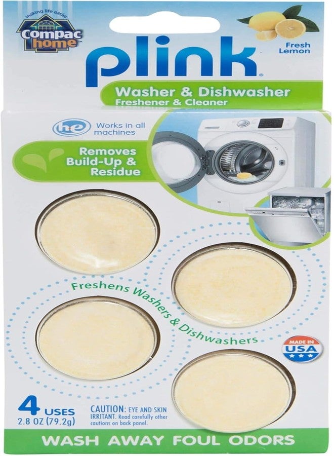 Compac Home Plink Appliance Freshener, Dishwasher, Washing Machine Cleaner, Water Activated, Fresh Lemon Scent, 4 Count - Image 1