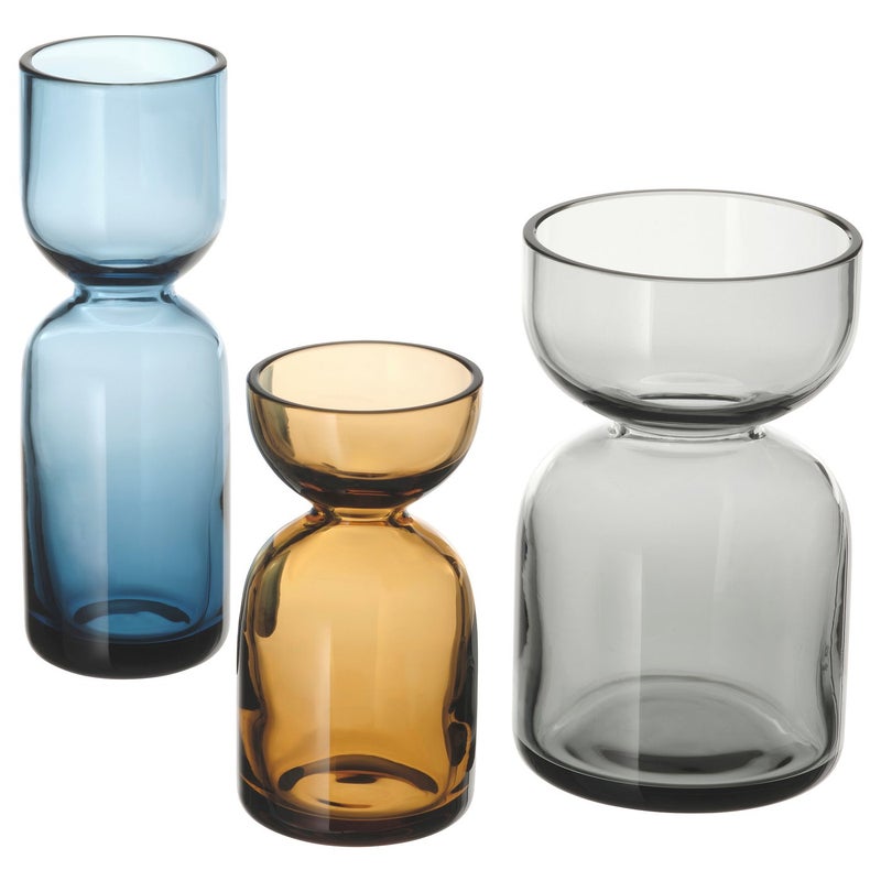 Baitique Glass Vase, Set of 3, Mixed Colours - Image 1