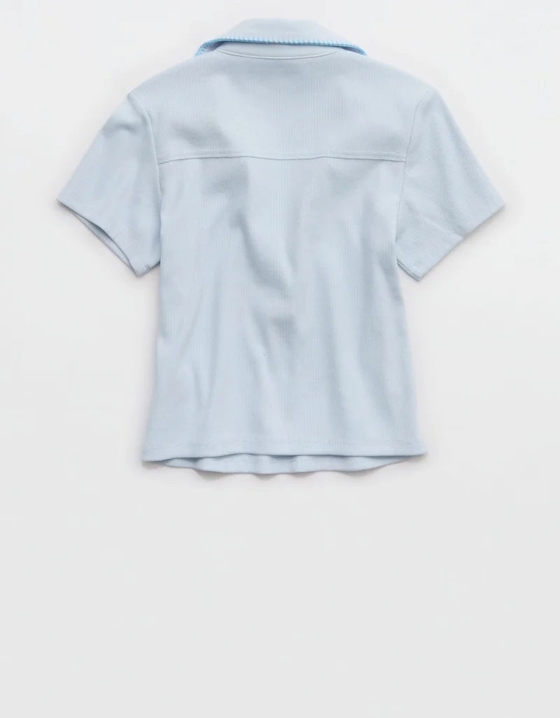 Aerie  Aerie Cropped Polo T-Shirt for Women | Best Price UAE